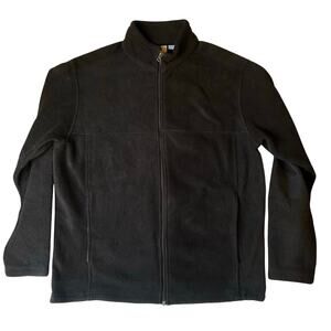 Bass Pro Shops Men Fleece Jacket size M Black Full Zip Warm No Hoodie